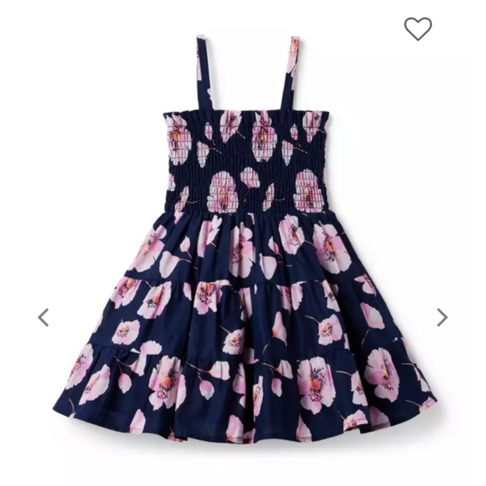 Janie and Jack Navy Blue Floral Sundress with Pink Flowers